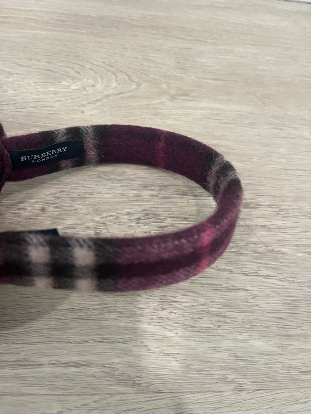 BURBERRY London Purple Plaid Check Cashmere Wool Earmuffs Earmuff One Size - Picture 3 of 7